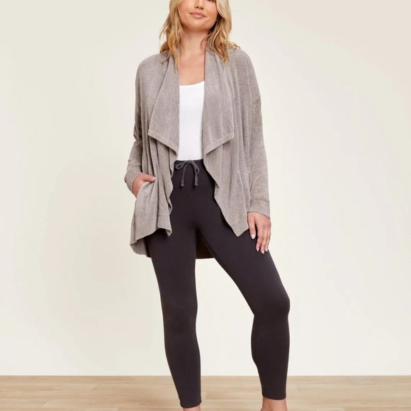 Barefoot Dreams Sweaters - Barefoot Dreams CozyChic Ultra Lite Shawl Pointelle Cardigan Women's S/M NWT